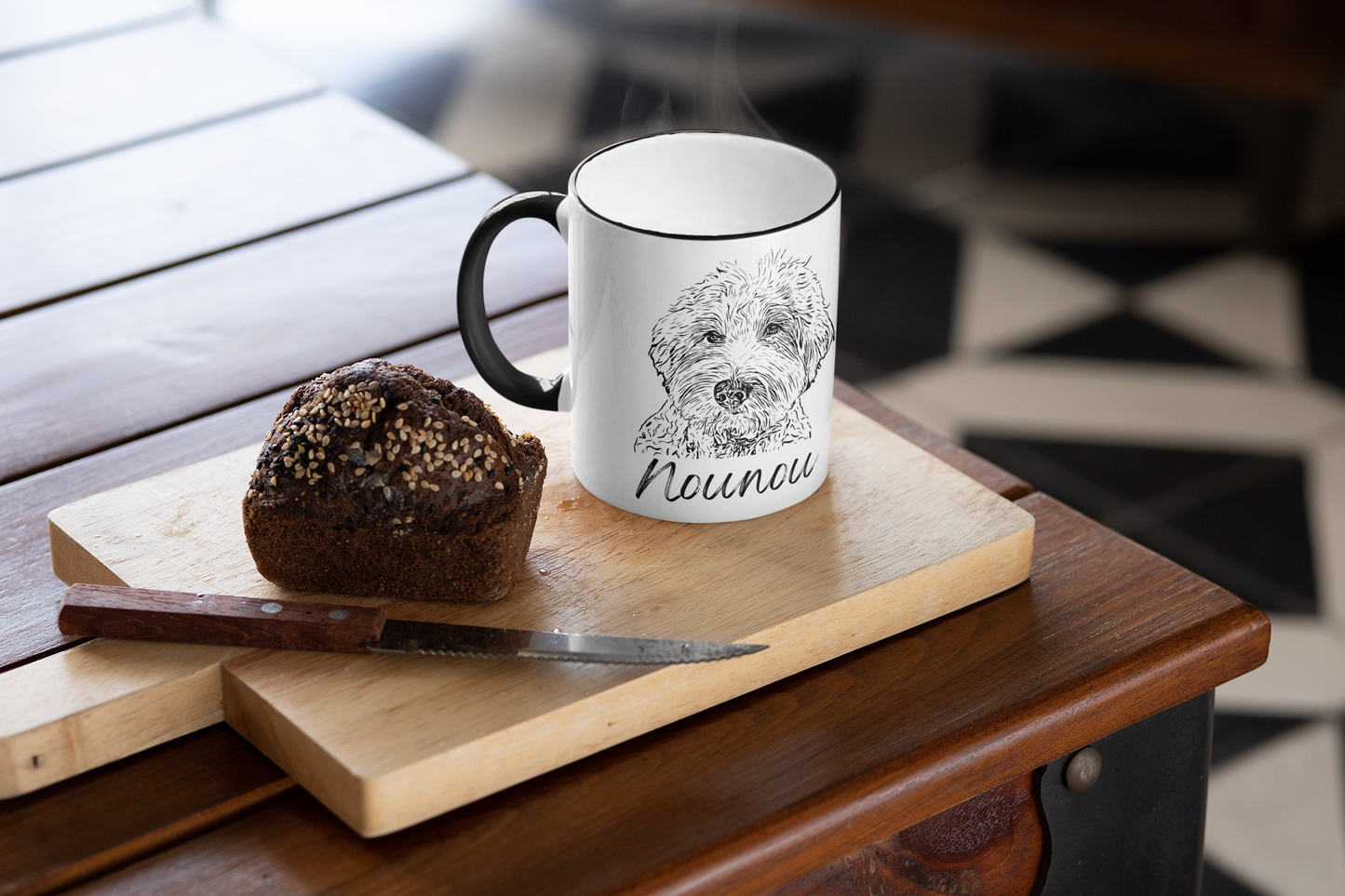 Take a break custom pet portrait mug