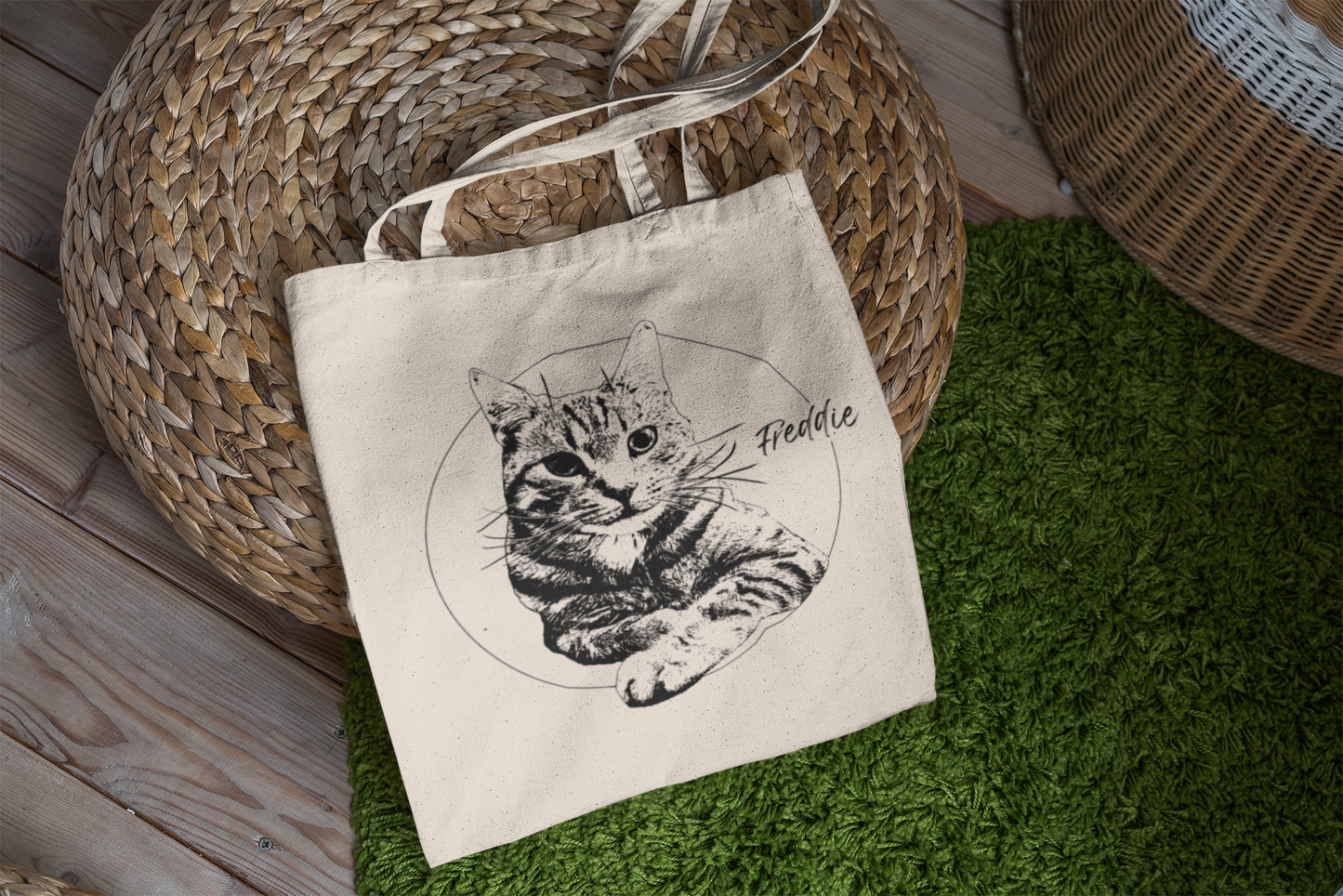 Take me places custom pet portrait Tote shopper bag